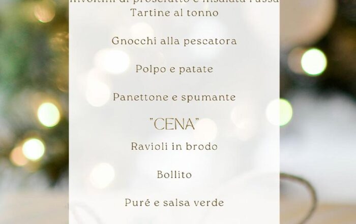 Casa di riposo Genova Castelletto Villa Marta Menu Natale